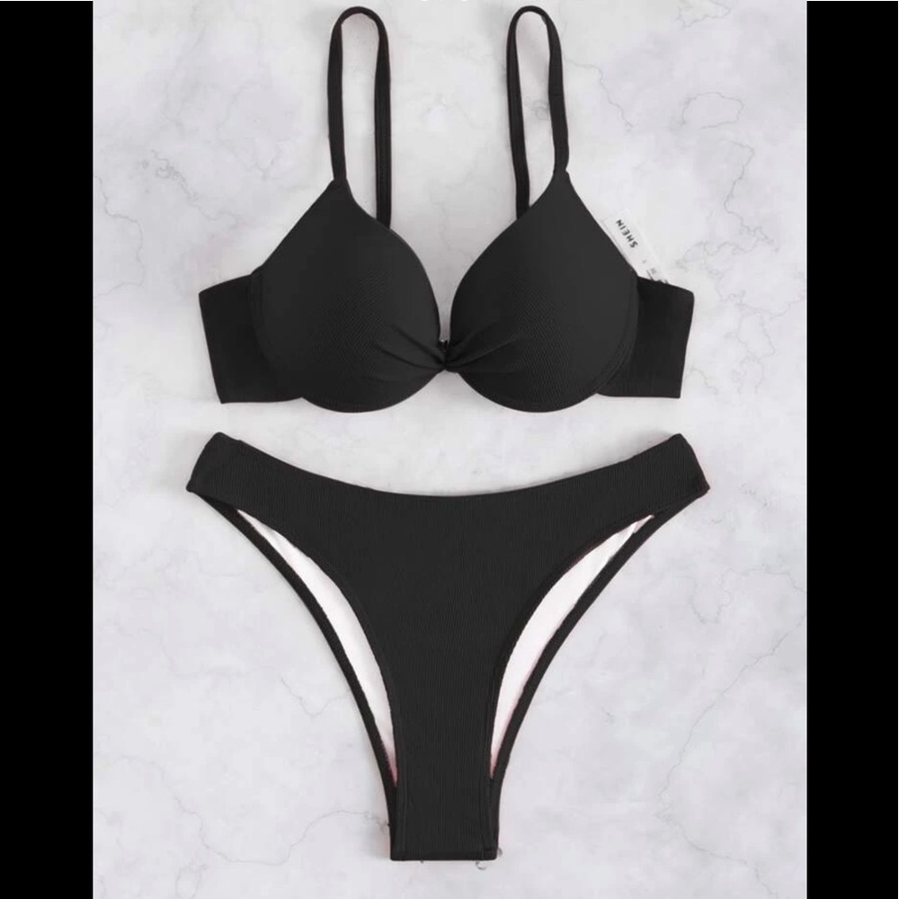 NWT SHEIN Black padded bikini